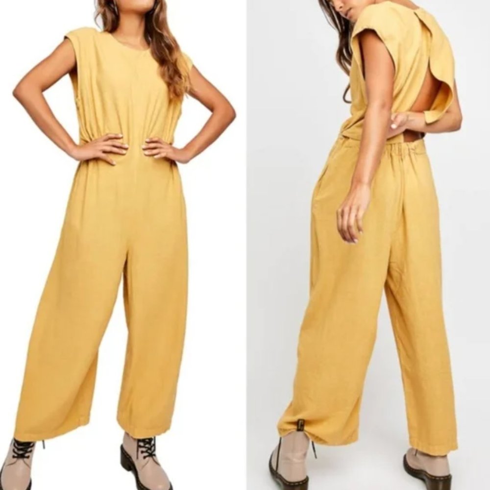 Free People Heatwave Linen jumpsuit NWT
